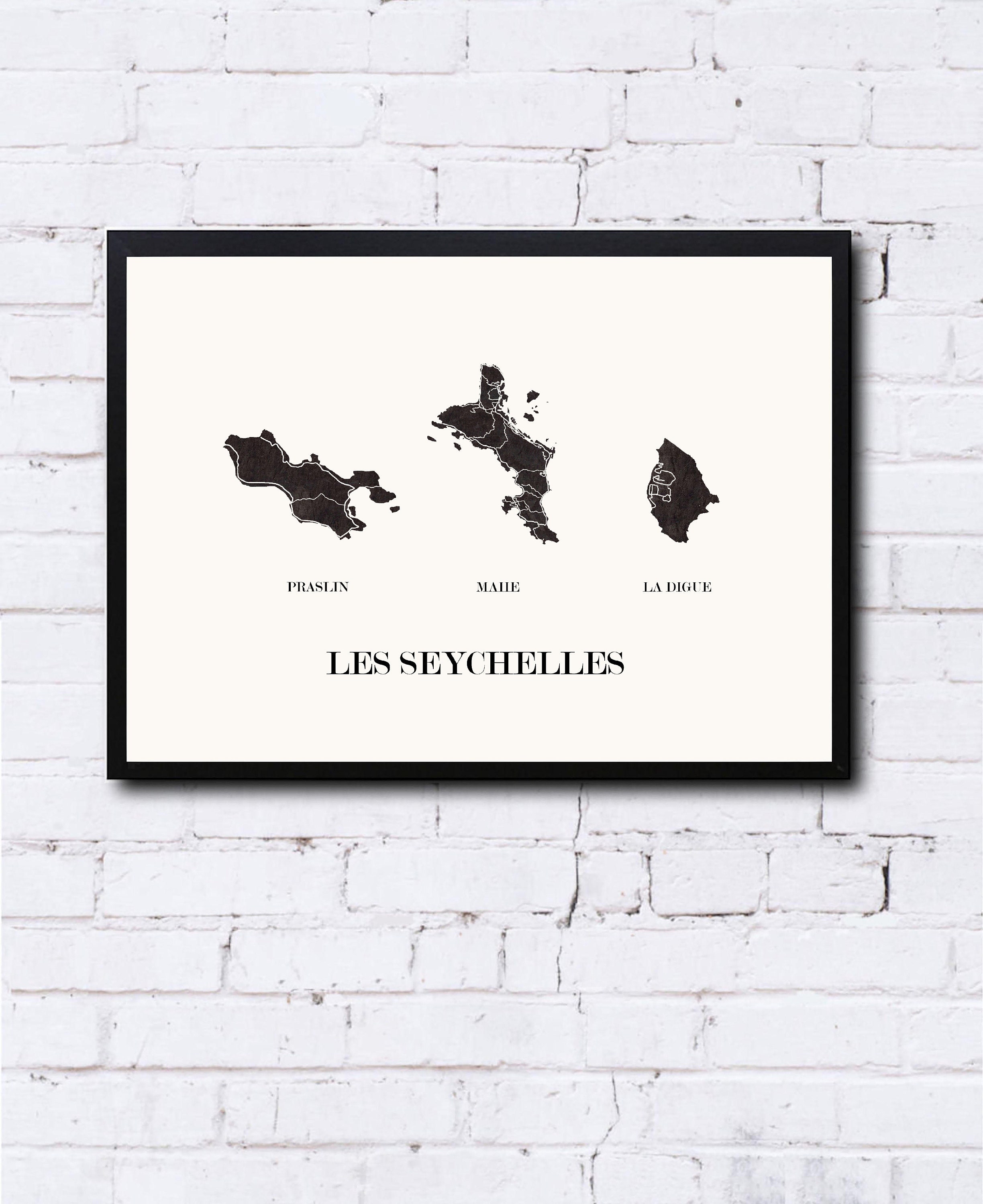 Carte Design Des Seychelles Pour Décoration, , Cadeau Fête Des Mères