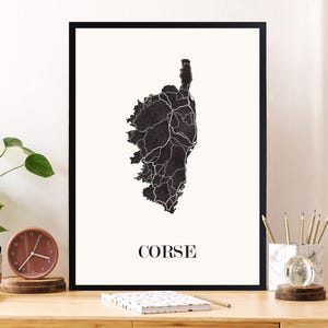 CARTE Design de CORSE pour décoration, cadeau personnalisé, cadeau anniversaire,