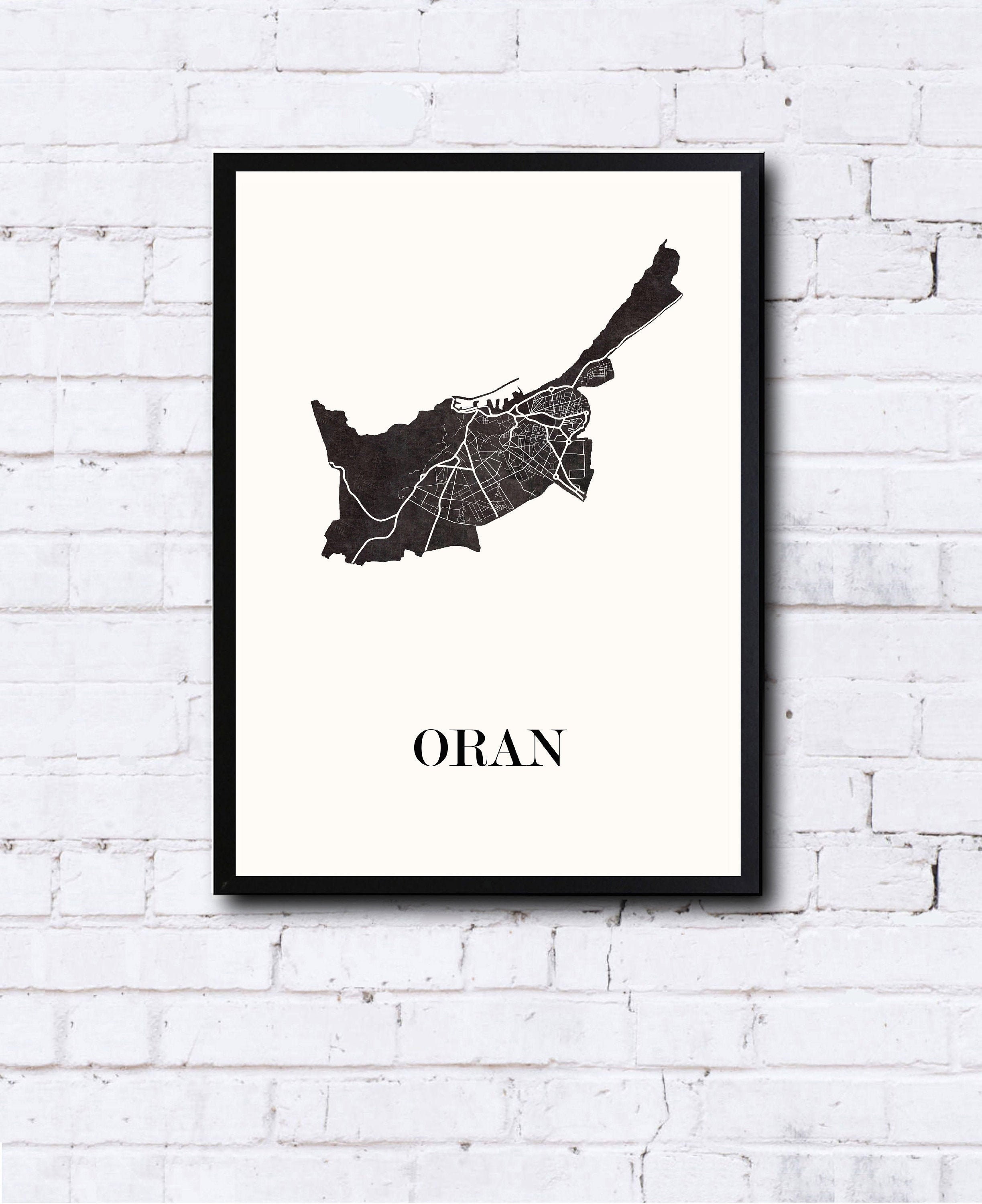 Carte Design d'oran, Carte d'algérie Pour Décoration, Cadeau Personnalisé, Fête Des Mères