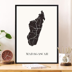 MADAGASKAR-Design-KARTE zur Dekoration, personalisiertes Geschenk, Geburtstagsgeschenk,