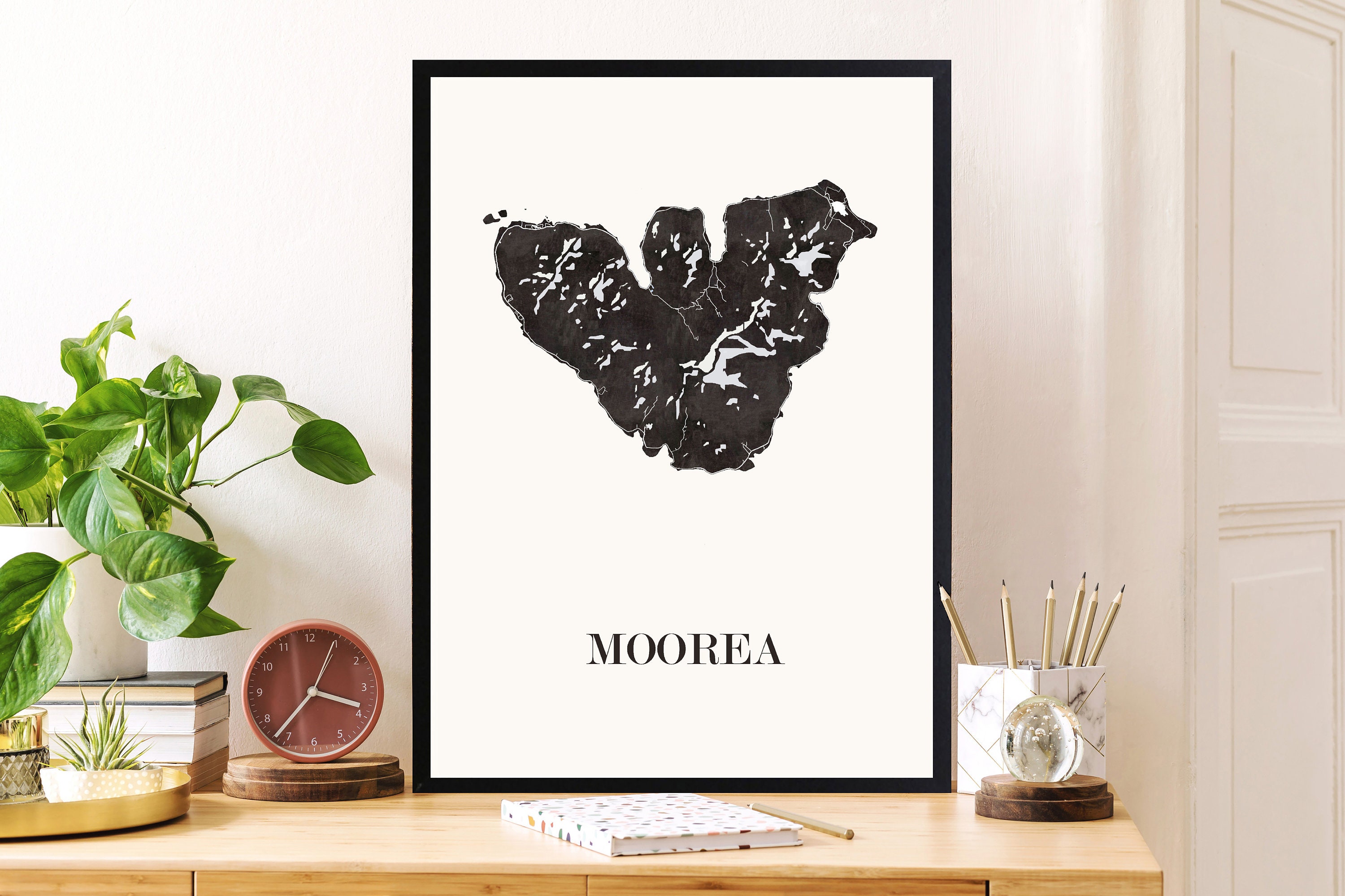 Carte Design de Moorea Pour Décoration, Cadeau Personnalisé, Fête Des Mères