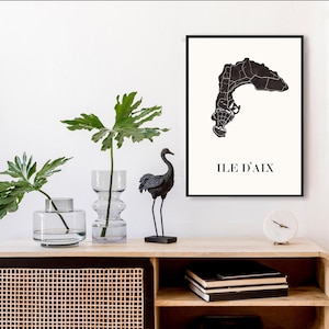DESIGNKARTE der Ile d'Aix zur Dekoration, personalisiertes Geschenk, Geburtstagsgeschenk,