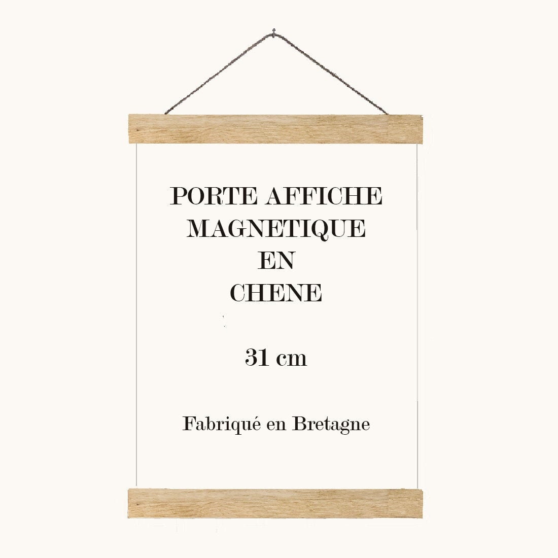 Porte Affiche Chene, Fabrication Française 31 cm Pour Format A3 Paysage ou A4 Portrait , Encadrement