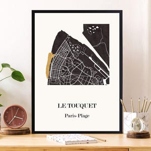 CARTE Design du TOUQUET, Carte de Paris-Plage pour décoration, cadeau personnalisé, cadeau anniversaire,