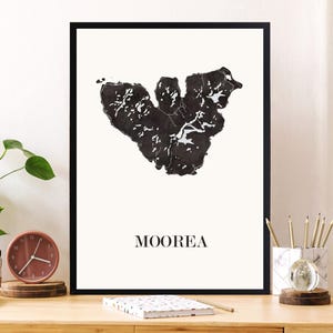 MOOREA Design KARTE zur Dekoration, personalisiertes Geschenk, Geburtstagsgeschenk,