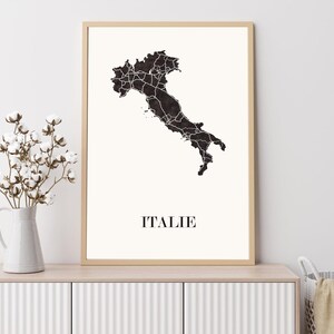 CARTE Design d'ITALIE pour décoration, cadeau personnalisé, cadeau anniversaire,