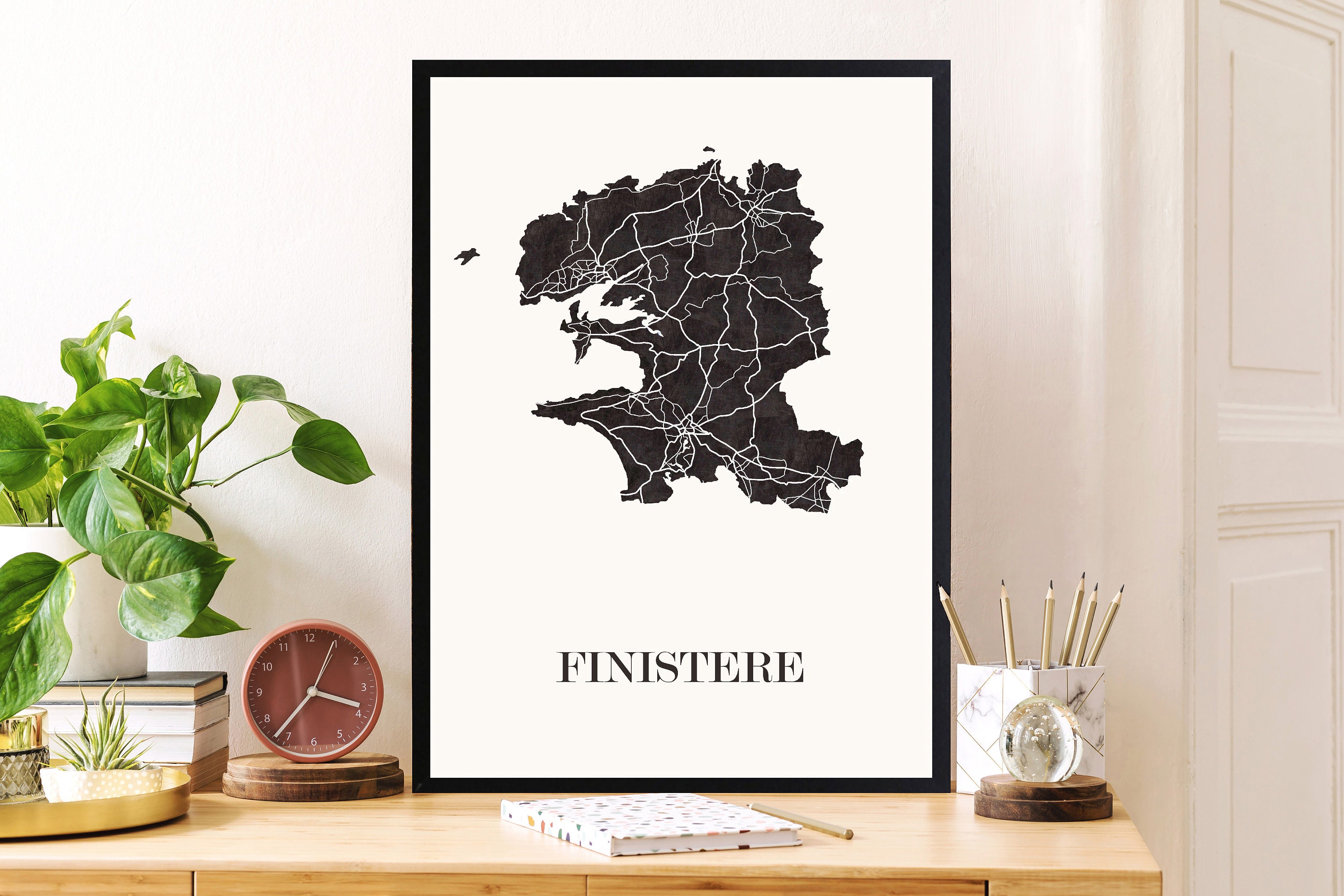 Carte Design Du Finistere Pour Décoration, Cadeau Personnalisé, Fête Des Mères