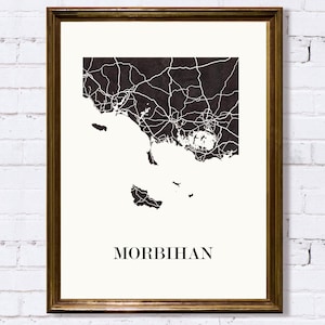 MORBIHAN, ORIGINAL Map, Unique GRAPHICS, High quality design, décoration bretagne, bretagne map, bretagne holydays