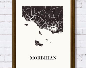 CARTE Design du MORBIHAN  pour décoration, cadeau personnalisé, cadeau anniversaire,