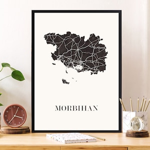 CARTE Design du MORBIHAN  pour décoration, cadeau personnalisé, cadeau anniversaire,
