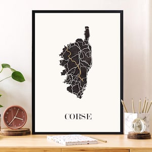 CARTE Design de CORSE GR20 pour décoration, cadeau personnalisé, cadeau anniversaire,