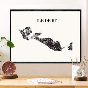 CARTE Design de l'ILE de RE pour décoration, cadeau personnalisé, cadeau anniversaire,