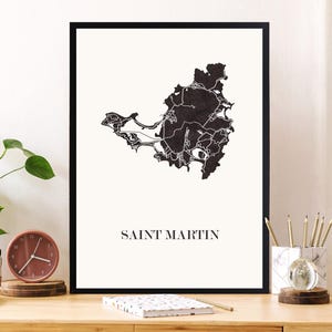 SAINT MARTIN Design KARTE zur Dekoration, personalisiertes Geschenk, Geburtstagsgeschenk,