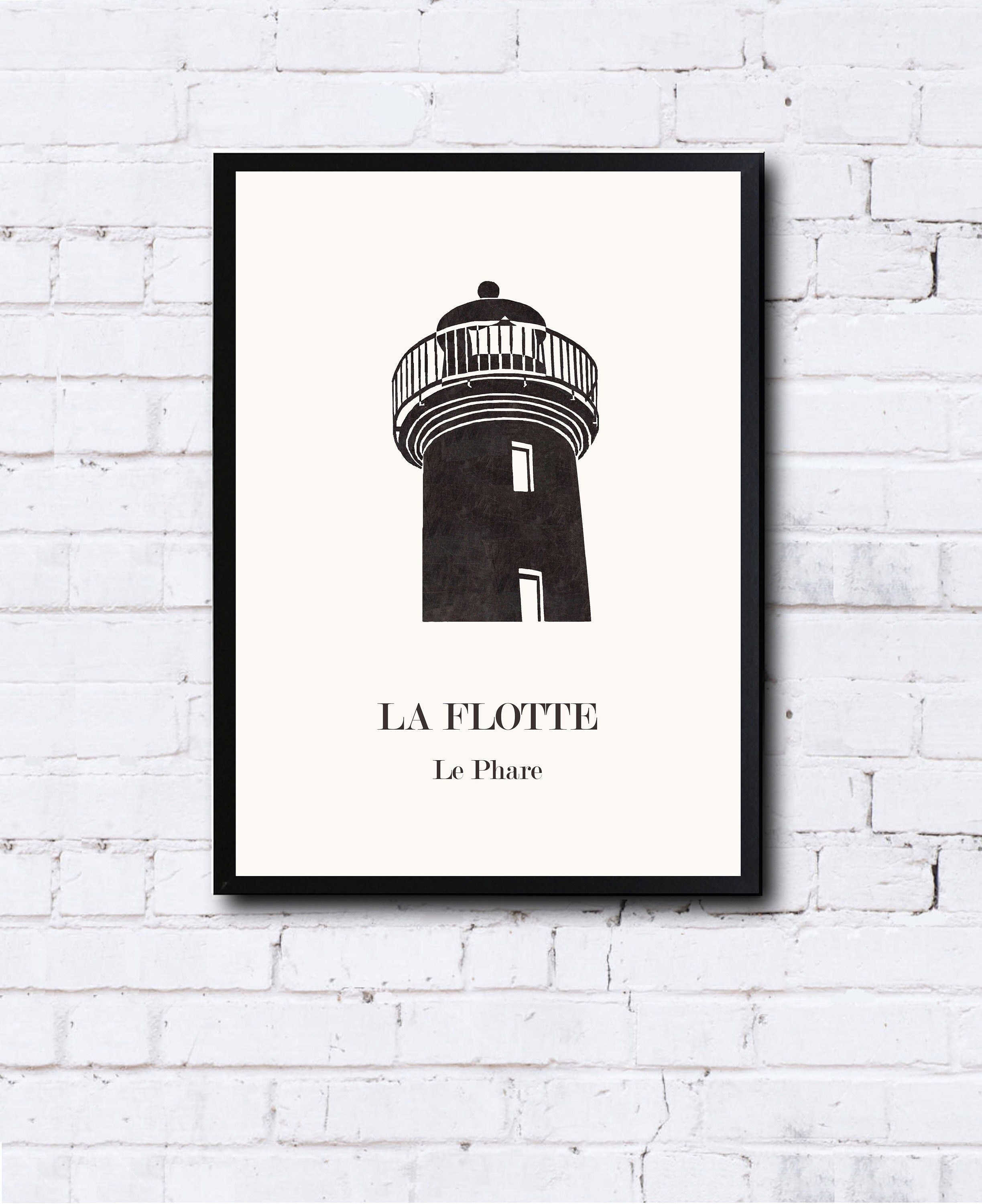 Carte Design Du Phare de La Flotte en Ré, Carte L'ile Ré, Cadeau Fête Des Mères