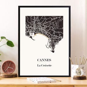 CANNES Design Karte zur Dekoration, Croisette Karte, personalisiertes Geschenk, Geburtstagsgeschenk,