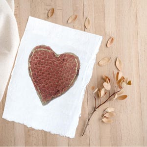 Carte en Broderie textile unique sur papier chiffon - Carte message bohème - Cadeau fête des mères