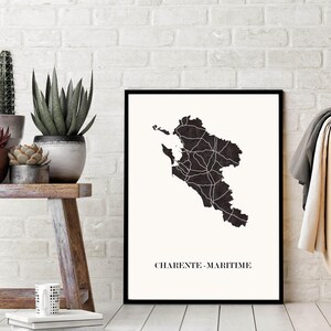 CARTE DESIGN de Charente-Maritime pour décoration, cadeau personnalisé, cadeau anniversaire,
