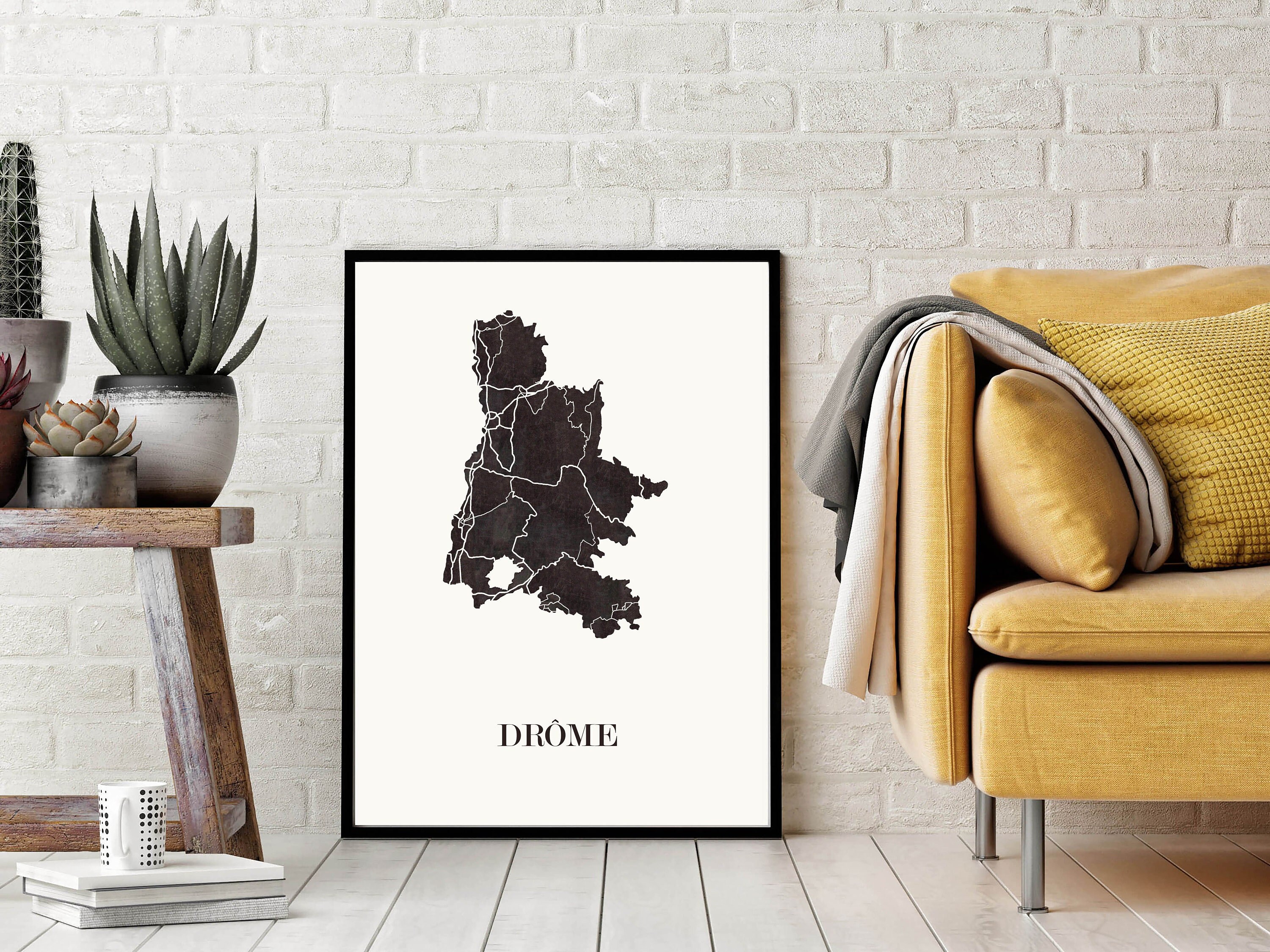 Carte de La Drome Pour Décoration, Cadeau Personnalisé, Fête Des Mères