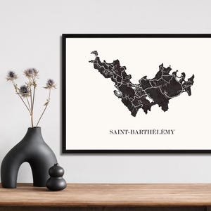 CARTE Design de SAINT-BARTHELEMY pour décoration, cadeau personnalisé, cadeau anniversaire,