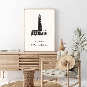 Affiche Phare des baleines graphisme épuré, Décoration bord de mer, Cadeau souvenir ile de ré, Affiche amoureux phare des baleines, Affiche ile de ré, Décoration minimaliste, Poster couleur ardoise à accrocher, Décoration murale tendance, Décoration réalisée par un créateur, Cadeau homme, Cadeau papa, Cadeau maman, Cadeau de noel, Décoration noir et blanc, Cadeau idéal homme, Cadeau idéal femme, Cadeau unique, Cadeau personnalisé, Cadeau anniversaire, poster décoration maison bord de mer