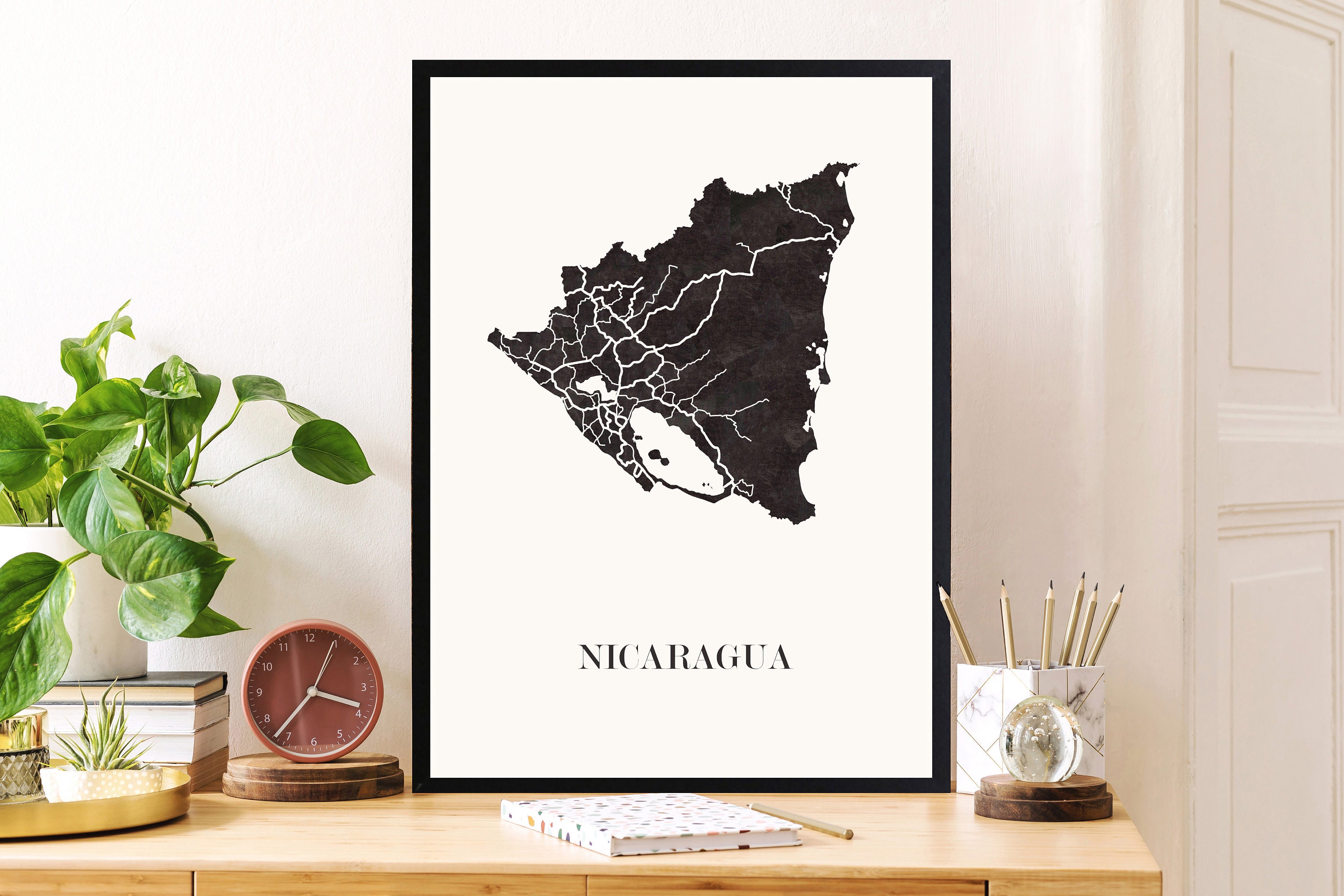 Carte Design Du Nicaragua Pour Décoration, Cadeau Personnalisé, Fête Des Mères