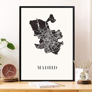 MADRID KARTE zur Dekoration, personalisiertes Geschenk, Geburtstagsgeschenk,