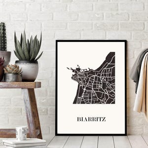 CARTE Design de BIARRITZ pour décoration, cadeau personnalisé, cadeau anniversaire,