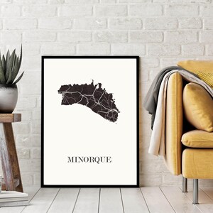 CARTE DESIGN de MINORQUE pour décoration, cadeau personnalisé, cadeau anniversaire,