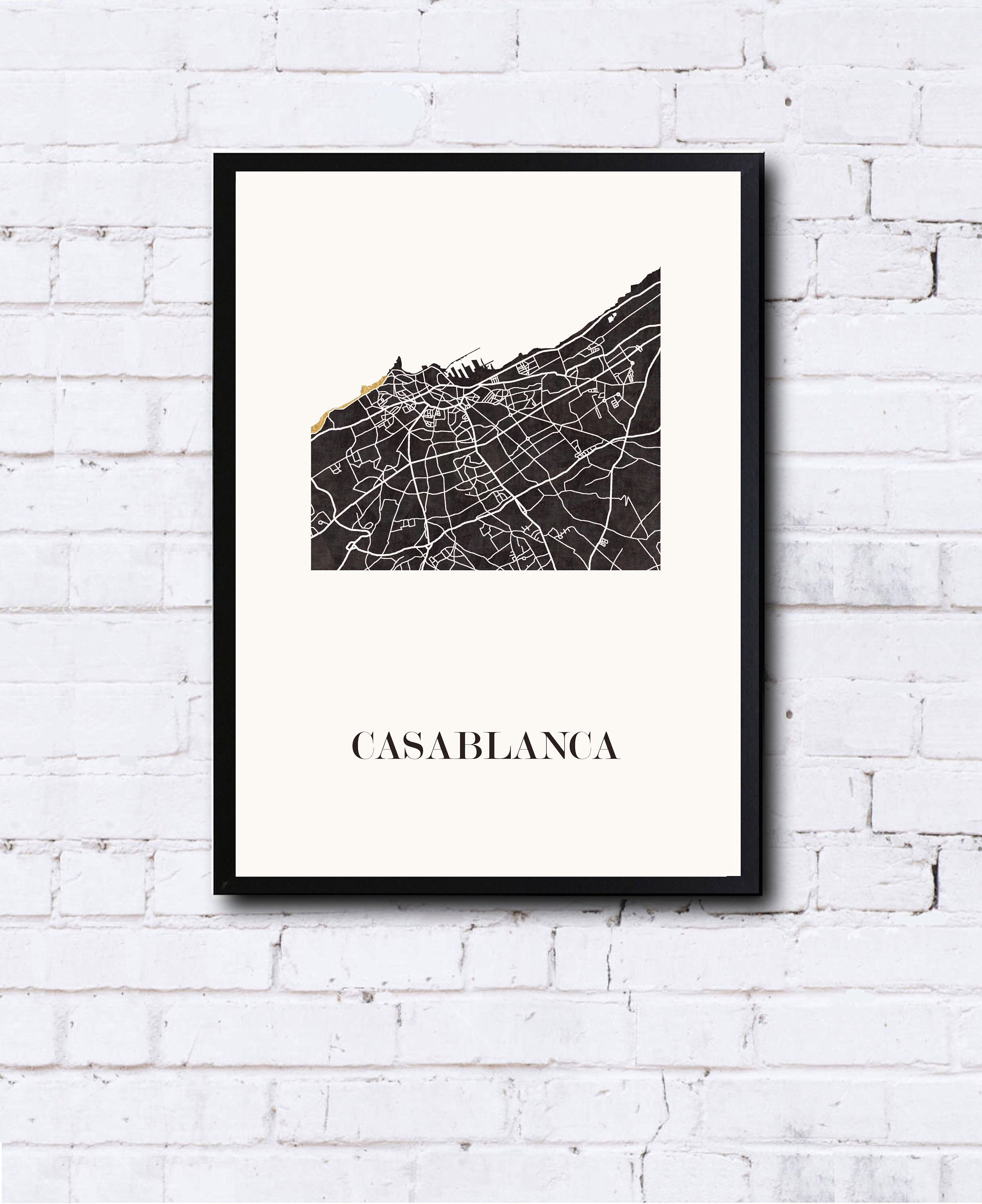 Carte de Casablanca Pour Décoration, Cadeau Personnalisé, Fête Des Mères