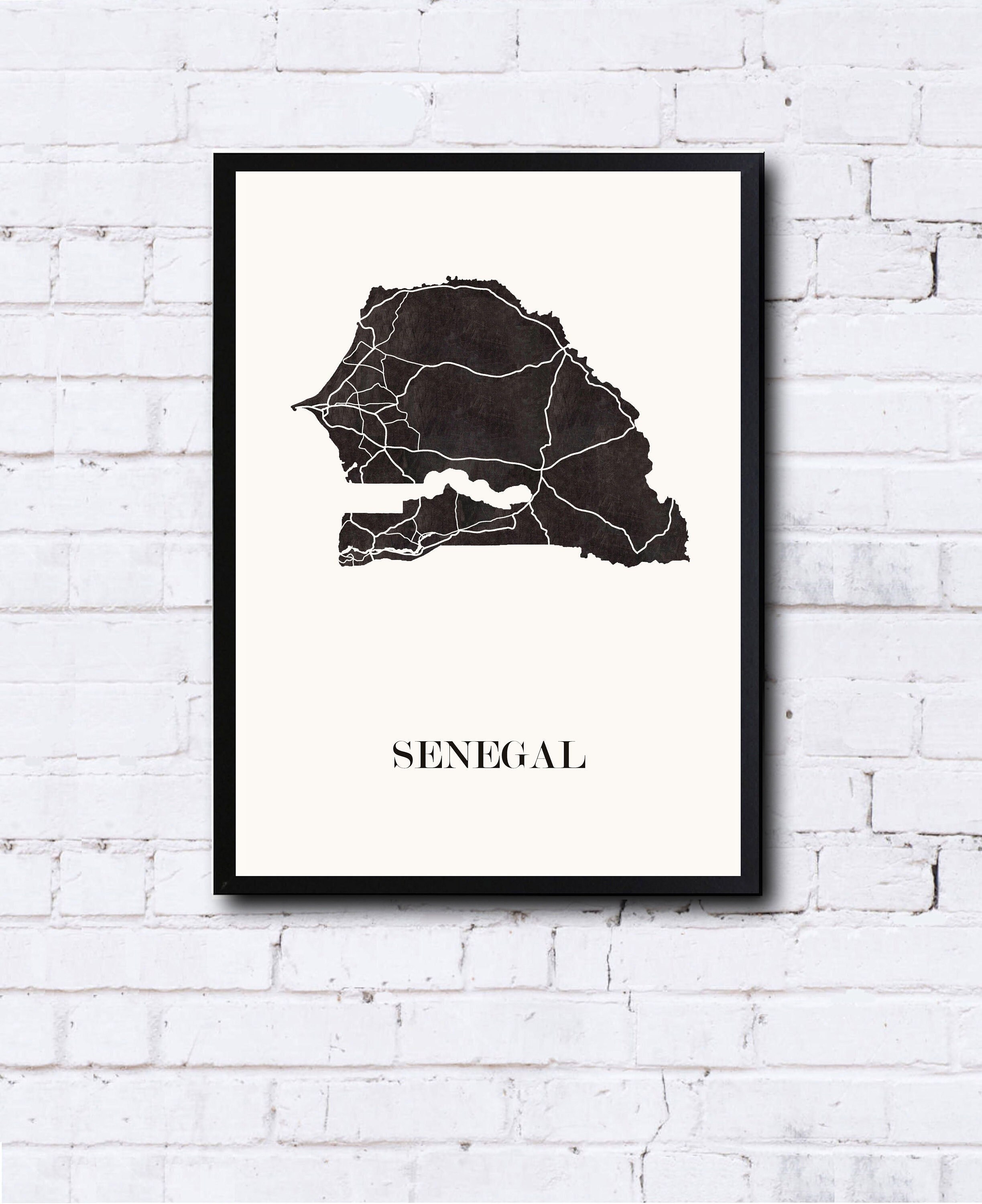 Carte Du Senegal Pour Décoration, Cadeau Personnalisé, Fête Des Mères