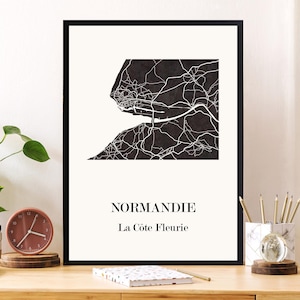 CARTE Design de NORMANDIE pour décoration, cadeau personnalisé, cadeau anniversaire,