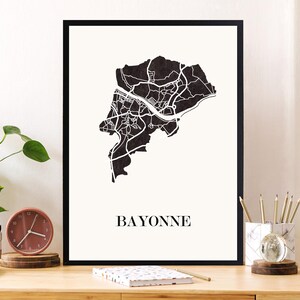 CARTE Design de BAYONNE pour décoration, cadeau personnalisé, cadeau anniversaire,