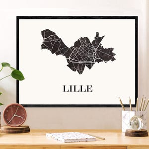 CARTE DESIGN de LILLE pour décoration