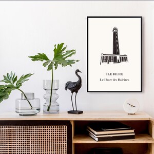 Affiche Phare des baleines graphisme épuré, Décoration bord de mer, Cadeau souvenir ile de ré, Affiche amoureux phare des baleines, Affiche ile de ré, Décoration minimaliste, Poster couleur ardoise à accrocher, Décoration murale tendance, Décoration réalisée par un créateur, Cadeau homme, Cadeau papa, Cadeau maman, Cadeau de noel, Décoration noir et blanc, Cadeau idéal homme, Cadeau idéal femme, Cadeau unique, Cadeau personnalisé, Cadeau anniversaire, poster décoration maison bord de mer