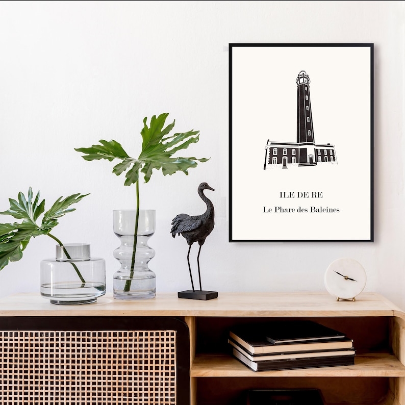 Affiche Phare des baleines graphisme épuré, Décoration bord de mer, Cadeau souvenir ile de ré, Affiche amoureux phare des baleines, Affiche ile de ré, Décoration minimaliste, Poster couleur ardoise à accrocher, Décoration murale tendance, Décoration réalisée par un créateur, Cadeau homme, Cadeau papa, Cadeau maman, Cadeau de noel, Décoration noir et blanc, Cadeau idéal homme, Cadeau idéal femme, Cadeau unique, Cadeau personnalisé, Cadeau anniversaire, poster décoration maison bord de mer