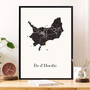 BRETAGNE Ile de Hoedic, ORIGINAL Map, Unique GRAPHICS, High quality design, décoration bretagne, bretagne map, bretagne holydays