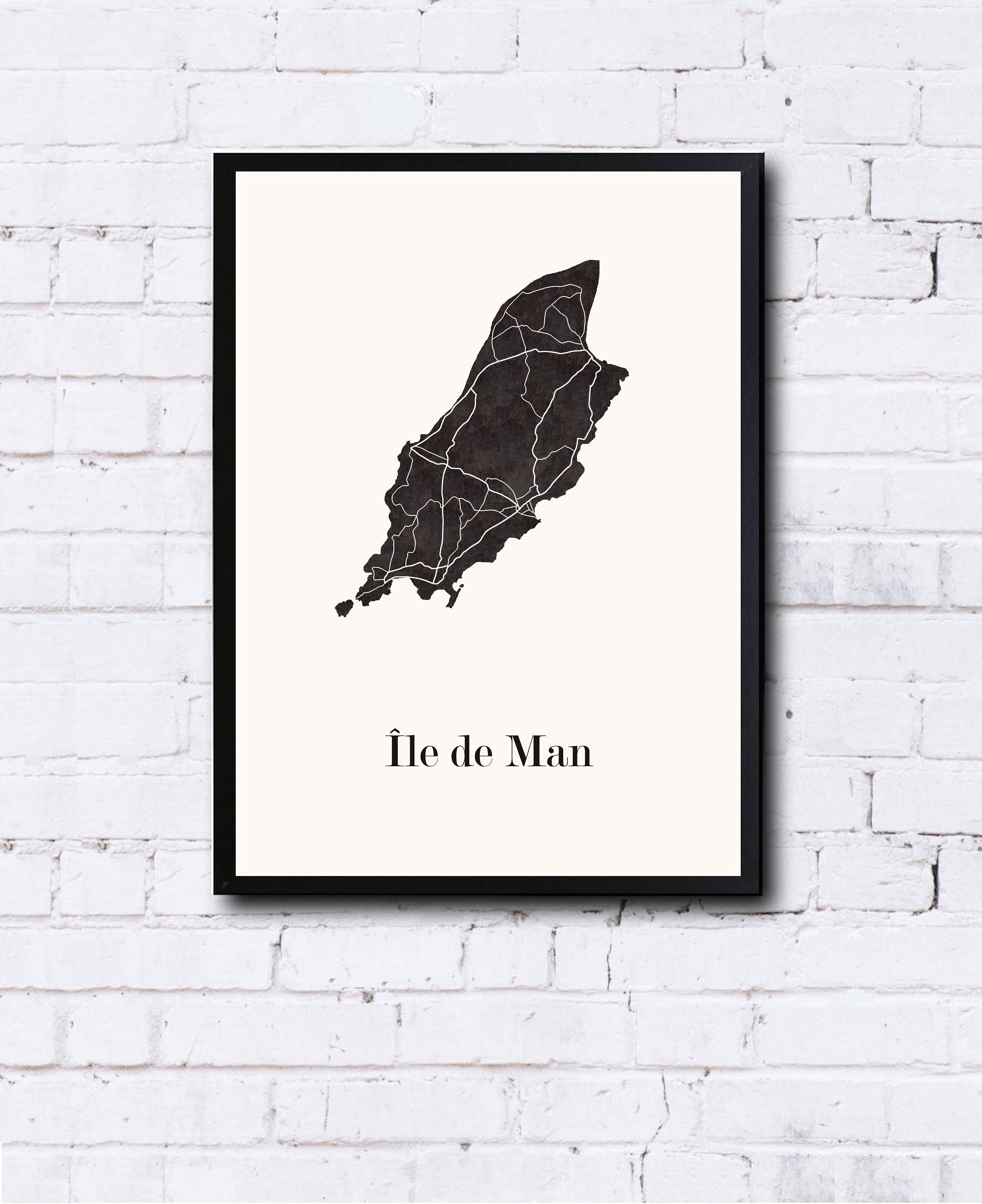 Carte Design de L'ile Man Pour Décoration, Carte Les Passionnés Courses Moto, Cadeau Personnalisé, F