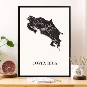COSTA RICA Design KARTE zur Dekoration, personalisiertes Geschenk, Geburtstagsgeschenk,
