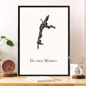 BRETAGNE Ile aux moines, ORIGINAL Map, Unique GRAPHICS, High quality design, décoration bretagne, bretagne map, bretagne holydays