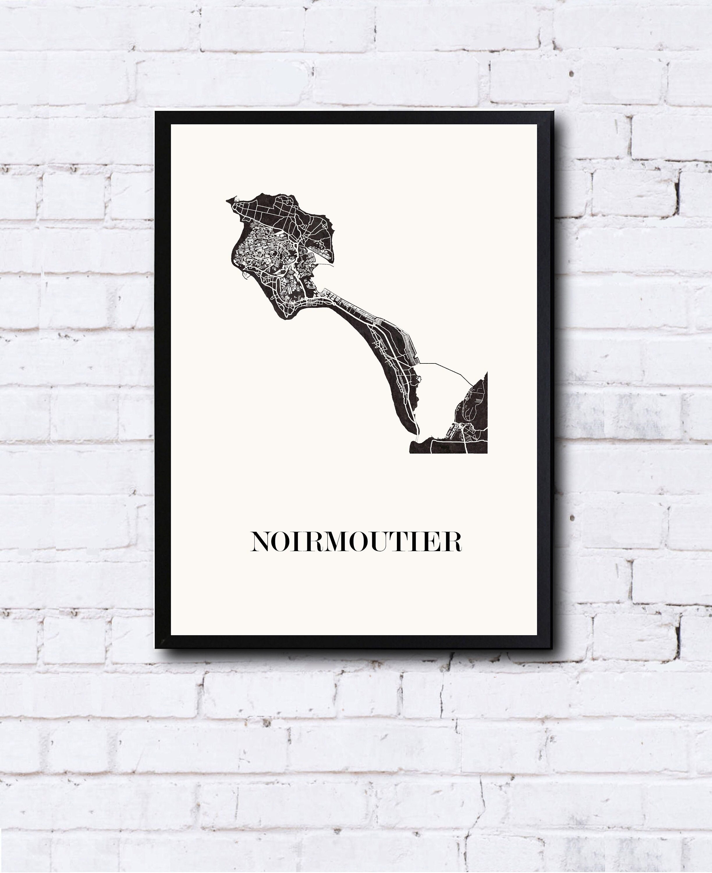 Carte Design de Noirmoutier Pour Décoration, Cadeau Personnalisé, Fête Des Mères