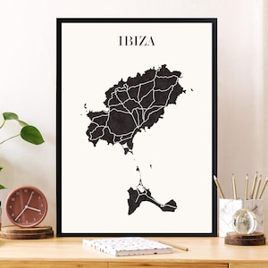 DESIGNKARTE VON IBIZA zur Dekoration, personalisiertes Geschenk, Geburtstagsgeschenk,