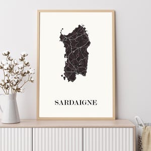 CARTE Design de SARDAIGNE pour décoration, cadeau personnalisé, cadeau anniversaire,