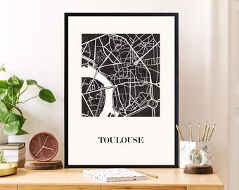 CARTE Design de TOULOUSE pour décoration, cadeau personnalisé, cadeau anniversaire,