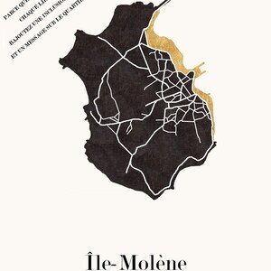 CARTE Design de l'Ile de MOLENE dans le Finistère pour décoration, cadeau personnalisé, image 8