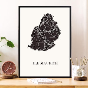 MAURITIUS ISLAND Design KARTE zur Dekoration, personalisiertes Geschenk, Geburtstagsgeschenk,