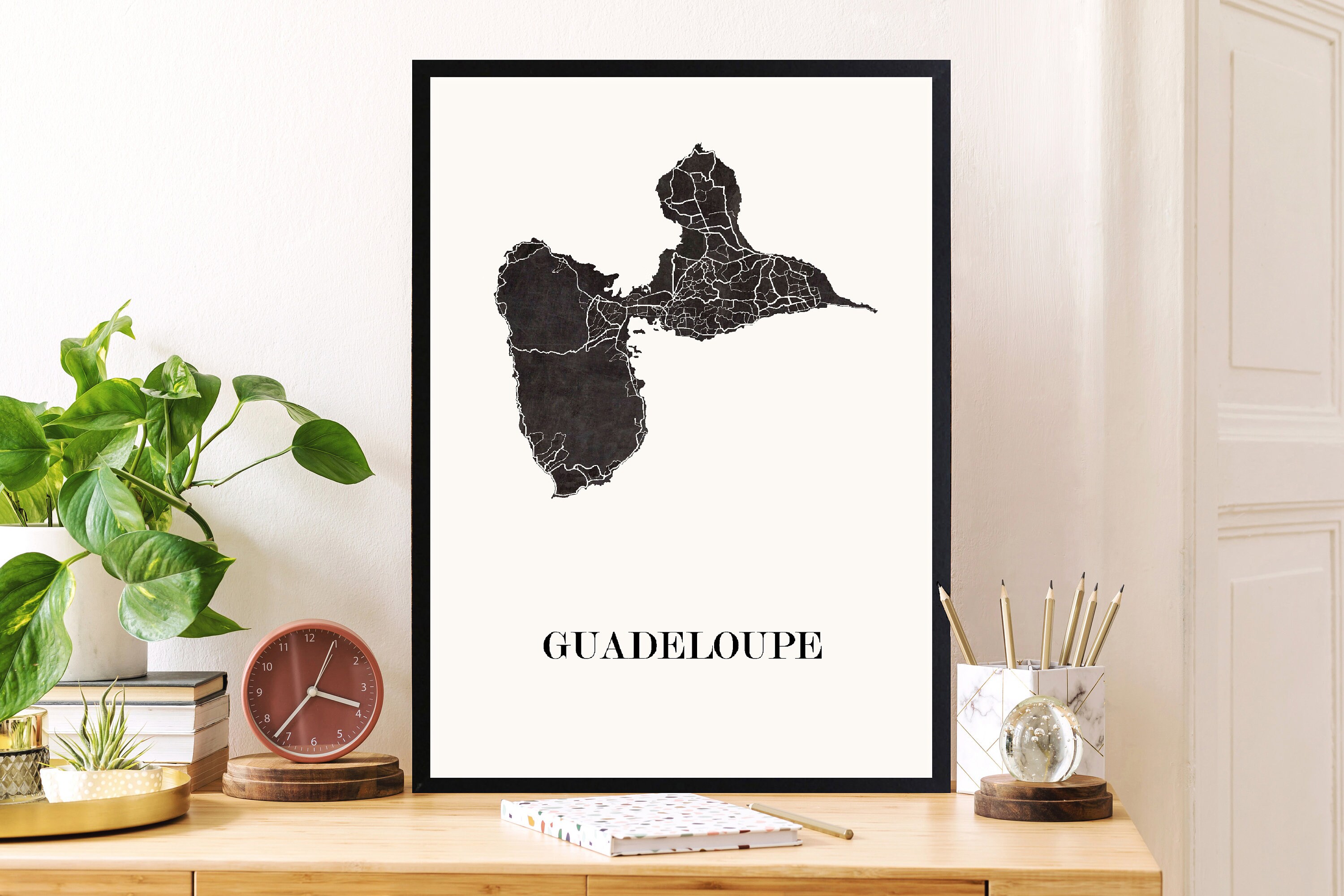 Carte Design de Guadeloupe Pour Décoration, Cadeau Personnalisé, Fête Des Mères