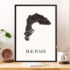 ILE AIX, ORIGINAL Map, Unique Graphics, High quality design,