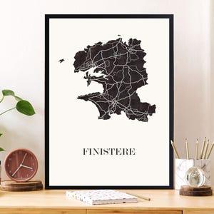 FINISTERE, ORIGINAL Map, Unique GRAPHICS, High quality design, décoration bretagne, bretagne map, bretagne holydays