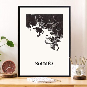 MAPPA DI NOUMEA per decorazione, Mappa della Nuova Caledonia, regalo personalizzato, regalo di compleanno,