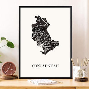 CARTE Design de CONCARNEAU pour décoration, cadeau personnalisé, cadeau anniversaire,